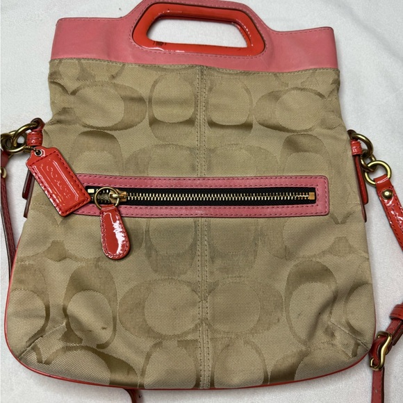 Coach Handbags - Coach Tan and Red Crossbody Bag